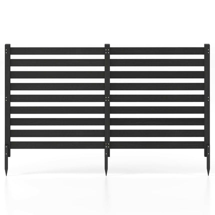 Ensemble de clôture de jardin en cèdre en 2 pièces avec poteaux métalliques, 98 x 107 cm