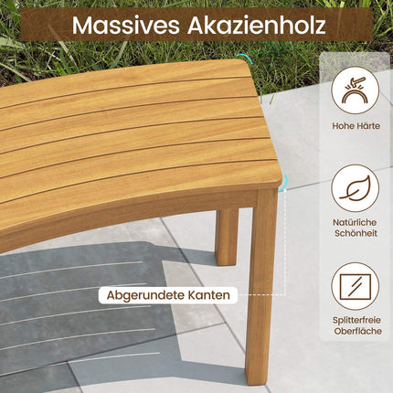 Ensemble de bancs d'extérieur en bois d'acacia courbé (2 pièces)