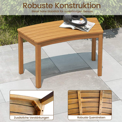 Ensemble de bancs d'extérieur en bois d'acacia courbé (2 pièces)