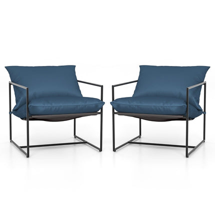 Ensemble de 2 chaises ergonomiques suspendues avec coussins et structure en métal
