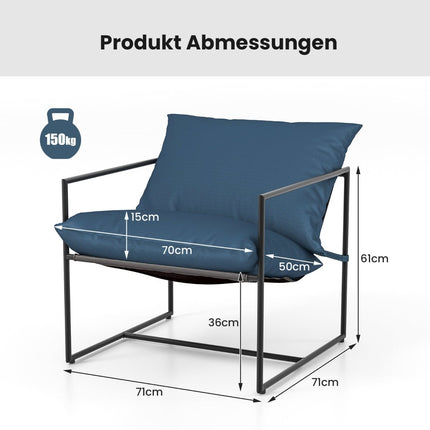 Ensemble de 2 chaises ergonomiques suspendues avec coussins et structure en métal