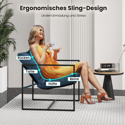 Ensemble de 2 chaises ergonomiques suspendues avec coussins et structure en métal
