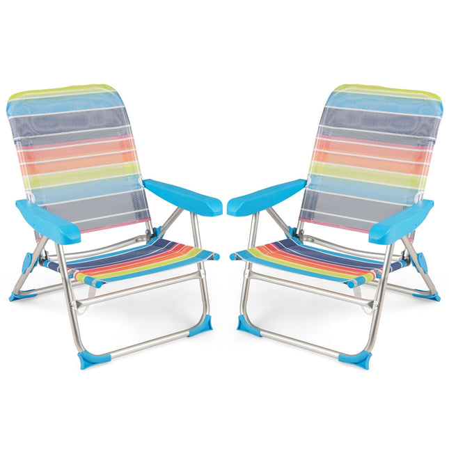 2-teiliges klappbares Strandstuhl-Set, verstellbare Rückenlehne