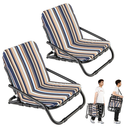 Chaises de plage pliantes 2 pièces, coton à séchage rapide