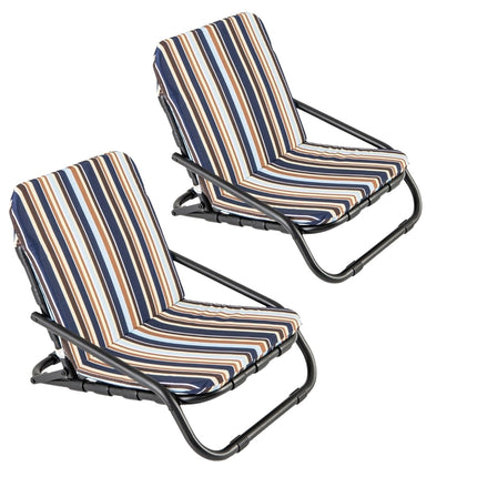 Chaises de plage pliantes 2 pièces, coton à séchage rapide