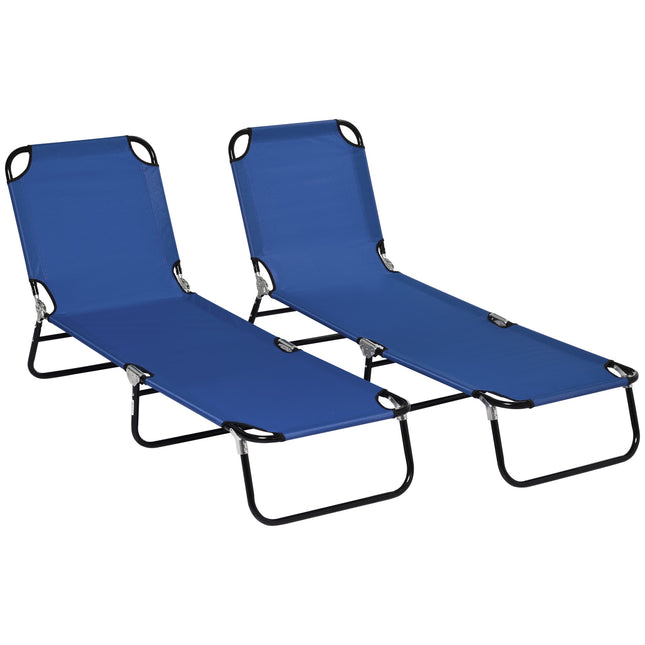 Ensemble de bain de soleil pliable 2 pièces, dossier à 5 positions