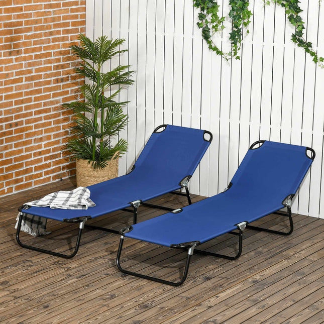 Ensemble de bain de soleil pliable 2 pièces, dossier à 5 positions