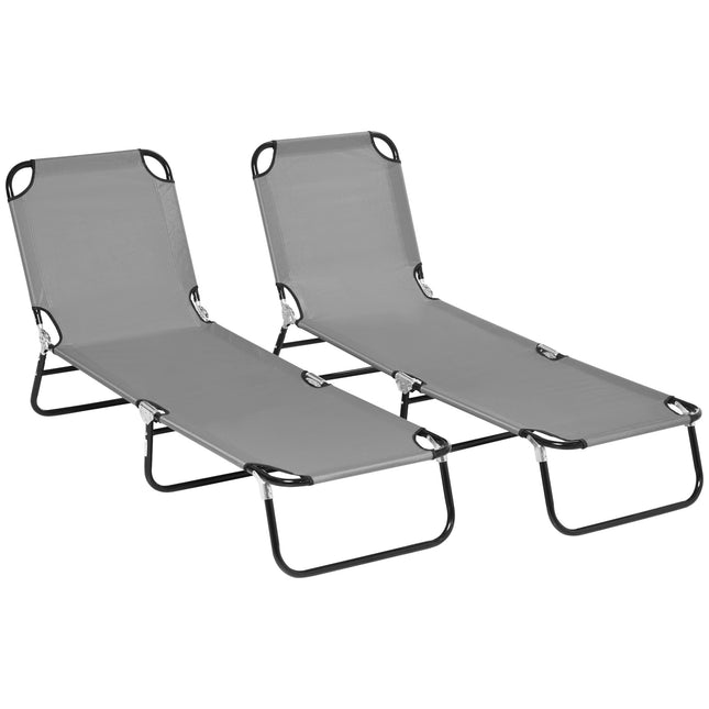 Ensemble de bain de soleil pliable 2 pièces, dossier à 5 positions