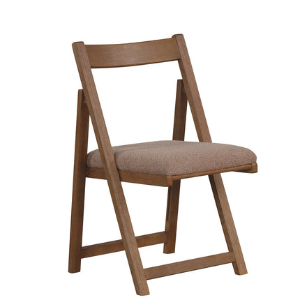 Chaises de salle à manger pliantes en bois (2 pièces), rembourrées, couleur noyer