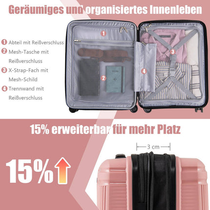 Ensemble de 2 bagages : un bagage cabine de 50 cm et une trousse à maquillage de 35 cm