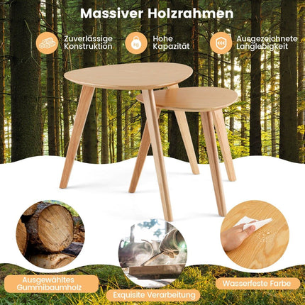 2-teiliges Couchtisch-Set, dreieckiges Holzdesign