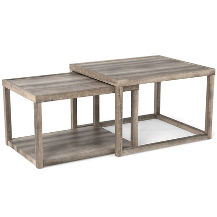 2-teiliges Satztisch-Set mit Ablagefach