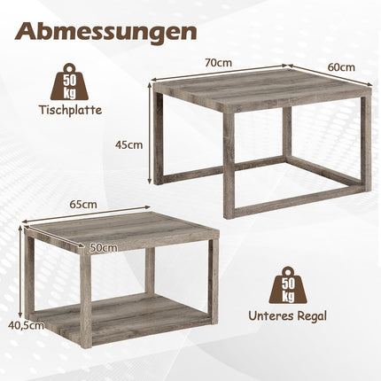 2-teiliges Satztisch-Set mit Ablagefach