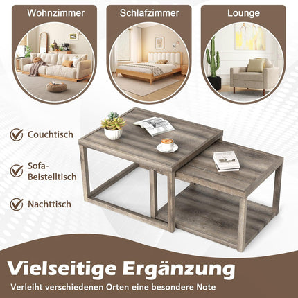 2-teiliges Satztisch-Set mit Ablagefach