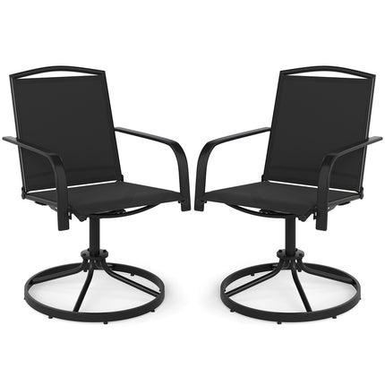 Fauteuils à bascule pivotants d'extérieur (2 pièces), tissu à séchage rapide