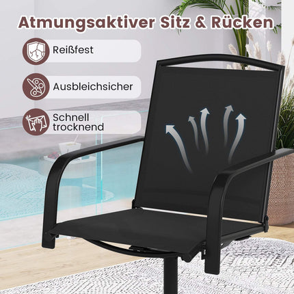 Fauteuils à bascule pivotants d'extérieur (2 pièces), tissu à séchage rapide