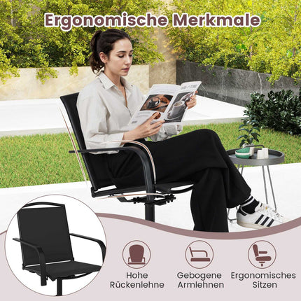 Fauteuils à bascule pivotants d'extérieur (2 pièces), tissu à séchage rapide