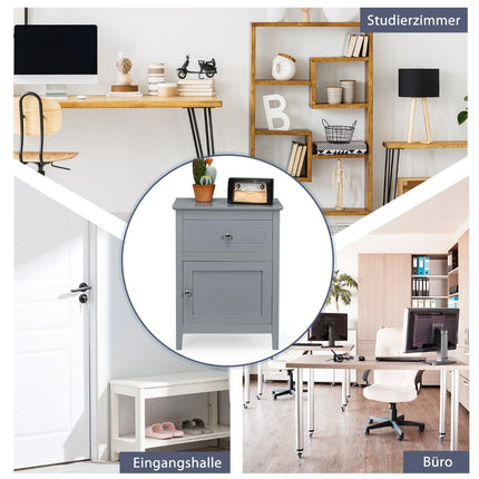 Ensemble de deux tables de chevet en pin avec tiroir et porte