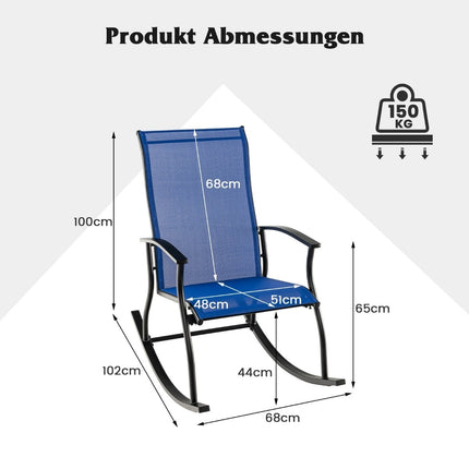 2-teiliges Schaukelstuhl-Set, hohe Rückenlehne, atmungsaktiver Stoff