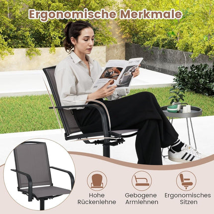 Ensemble de 2 chaises de patio pivotantes, tissu à séchage rapide