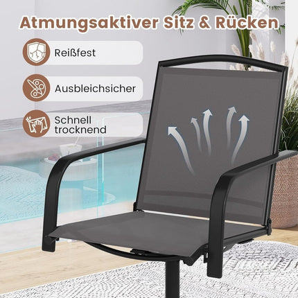 Ensemble de 2 chaises de patio pivotantes, tissu à séchage rapide