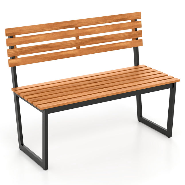Banc de jardin 2 places en bois d'acacia avec structure en métal