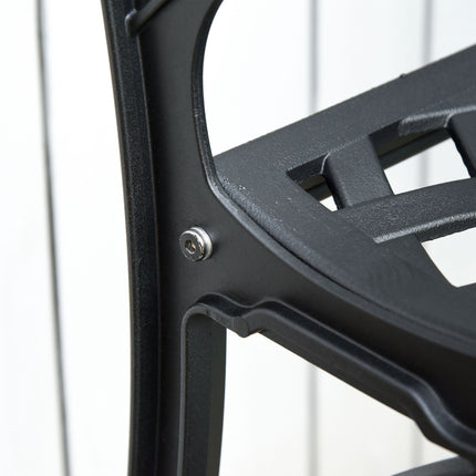 Banc de jardin 2 places en aluminium noir avec accoudoirs