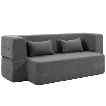 Canapé-lit 2 places en mousse, accoudoirs larges, capacité de charge 360 kg, gris