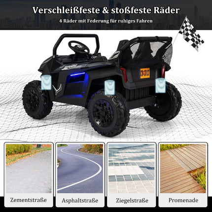 2-Sitzer Kinder-Elektroauto mit Fernbedienung, Musik, Lichtern