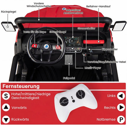 2-Sitzer Elektro-Kinderkipper mit Fernbedienung