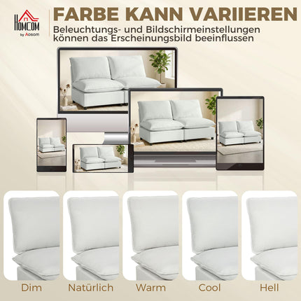 2-Sitzer Modulsofa, 146 cm Kunstleder, Grau