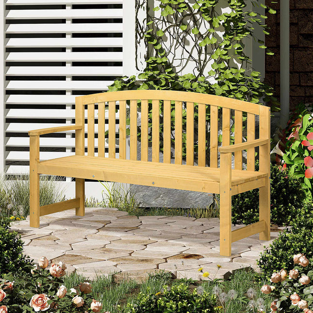 2-Sitzer Gartenbank, wetterfestes Holz, 240kg Tragkraft
