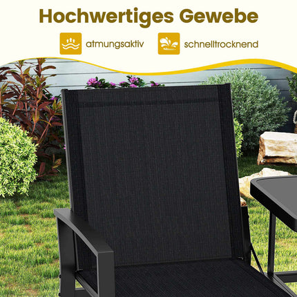 2-Sitzer Outdoor-Sofa mit Tisch, atmungsaktiver Stoff