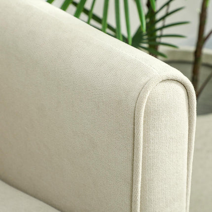 2-Sitzer Sofa, Schaumstoffpolsterung, Stoffbezug, Cremeweiß