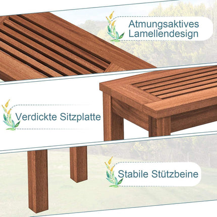 Banc de jardin 2 places en bois massif – Résistant aux intempéries, 100 x 30,5 cm