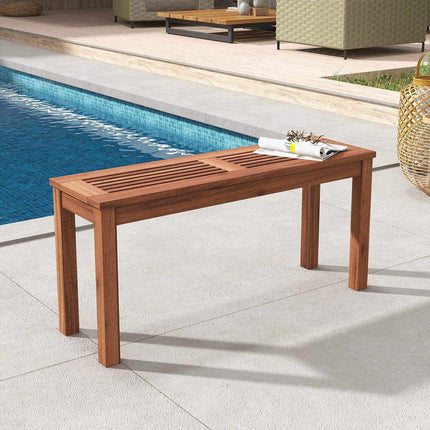 Banc de jardin 2 places en bois massif – Résistant aux intempéries, 100 x 30,5 cm