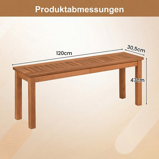 Banc de jardin 2 places en bois, finition teck huilé, 120 cm