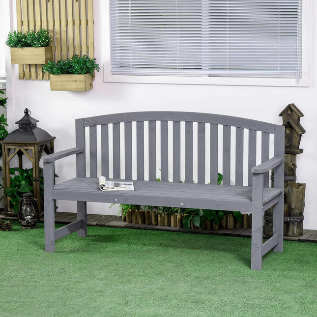 Banc de jardin en bois 2 places, résistant aux intempéries, capacité de charge 240 kg