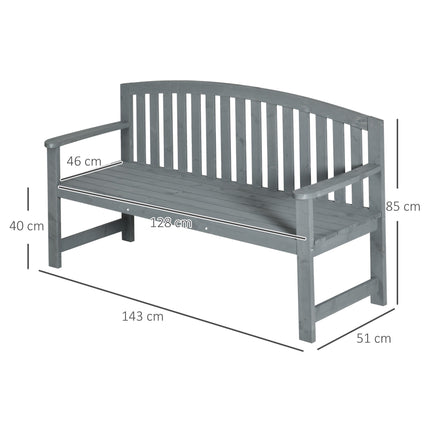 Banc de jardin en bois 2 places, résistant aux intempéries, capacité de charge 240 kg