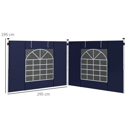 Pavillon-Seitenwände mit Fenster und Tür, Oxford-Blau
