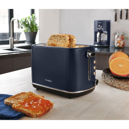 Grille-pain 2 tranches, 1050 W, 6 niveaux de brunissage, bleu