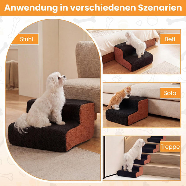 2-Stufige Hunderampe mit waschbarem Bezug und rutschfester Unterseite