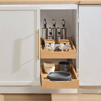 2-Tier Pull-Out Cabinet Organizer, 14 x 21 in, Soft-Close
