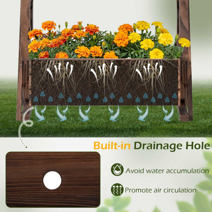 Jardinière surélevée à 2 niveaux en bois de sapin, avec trous de drainage