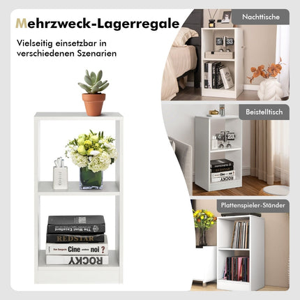2-stöckiges Holzregal-Set mit Kippschutz, Weiß