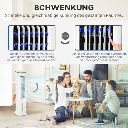 Refroidisseur d'air 2 en 1 avec réservoir de 5 L, minuterie de 12 h, pour 20 m²