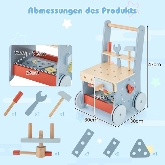 Trotteur et centre d'activités 2 en 1 avec rangement