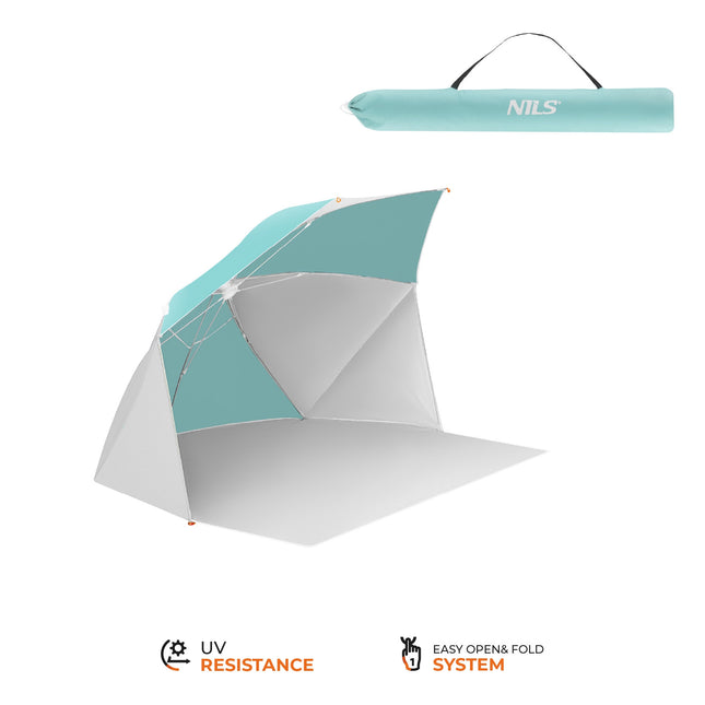 2-in-1-Strandschirm – Windschutz, UV, 180 cm Boden