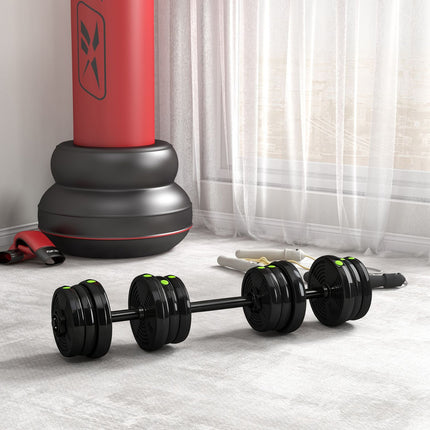 Ensemble d'haltères 2 en 1, barre et haltères, 20 kg, antidérapant