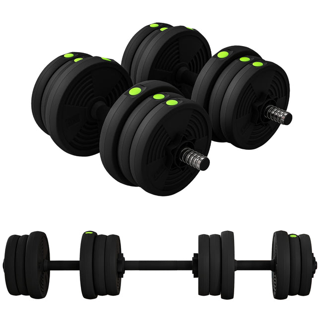 2-in-1 Hantelset, Langhantel & Kurzhantel, 20 kg, rutschfest